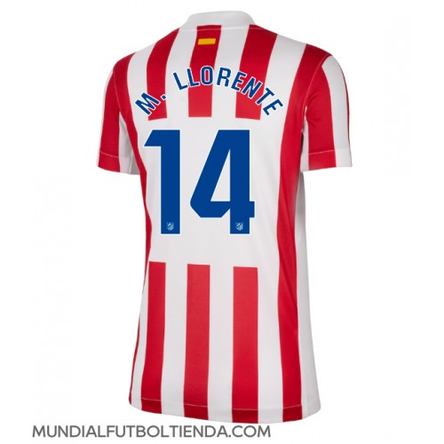 Camiseta Atletico Madrid Marcos Llorente #14 Primera Equipación Replica 2025-26 para mujer mangas cortas Camiseta Atletico Madrid Marcos Llorente #14 Primera Equipación Replica 2025-26 para mujer mangas cortas